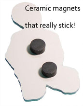 Load image into Gallery viewer, Photo showing back side of photo cutout magnet showing 2 strong magnets.