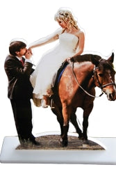 Wedding cake topper made from a photo of the bride & groom